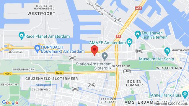 Karte der Umgebung von Rhoneweg 12-14, 1043 AH Amsterdam, 1043 AH Amsterdam, The Netherlands