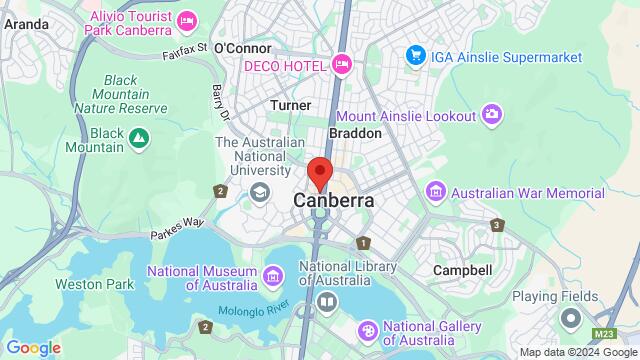 Map of the area around Melbourne Building, 77 London Cct, City ACT 2601, Australia,Canberra, Australian Capital Territory, Canberra, CT, AU