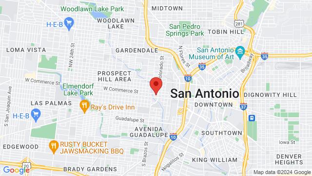 Map of the area around 1514 West Commerce Street, San Antonio, TX, US