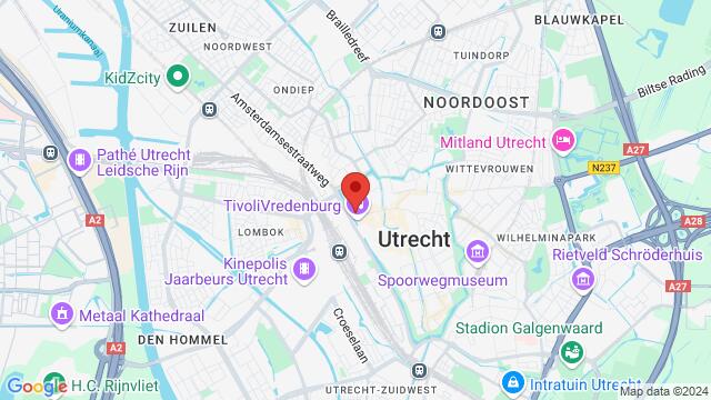 Mapa de la zona alrededor de Vredenburg 37A, 3511 BD Utrecht, Nederland,Utrecht, Utrecht, UT, NL