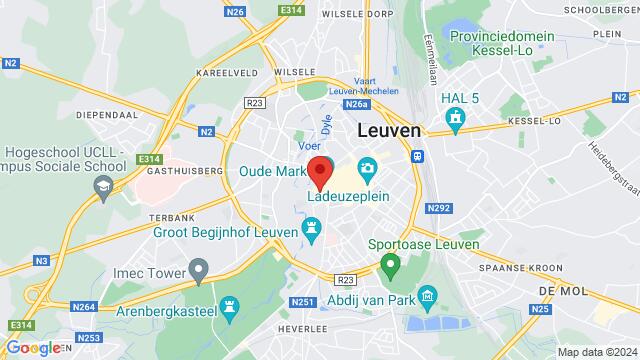 Map of the area around Feestzaal HDC Leuven Grote Markt 28 3000 Leuven