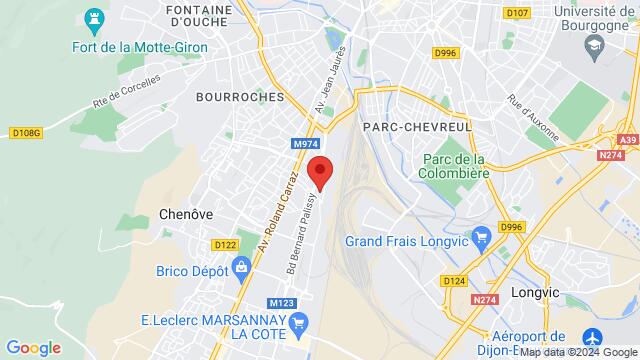 Map of the area around 15 rue Edmond Voisenet, 21000 Dijon