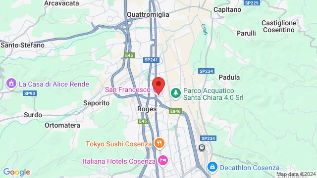 Map of the area around Via Giuseppe Ungaretti,2, Rende, Provincia di Cosenza, Italy