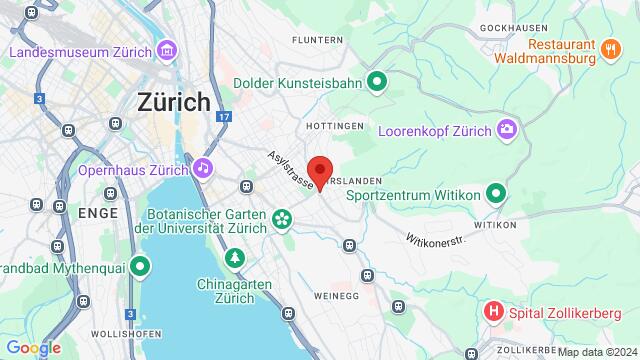 Map of the area around Klusplatz, 8032 Zürich (Adresse wird bekannt gegeben bei Anmeldung)