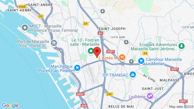 Map of the area around 9 boulevard Gay Lussac,Marseille, France, Marseille, PR, FR