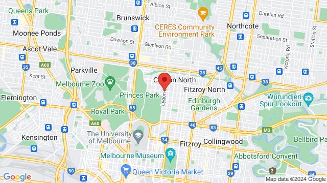 Map of the area around Lygon Street, Lygon St, Melbourne, 3053, AU