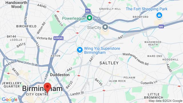 Map of the area around The Heartlands Social Club, Birmingham, United Kingdom, Birmingham, EN, GB