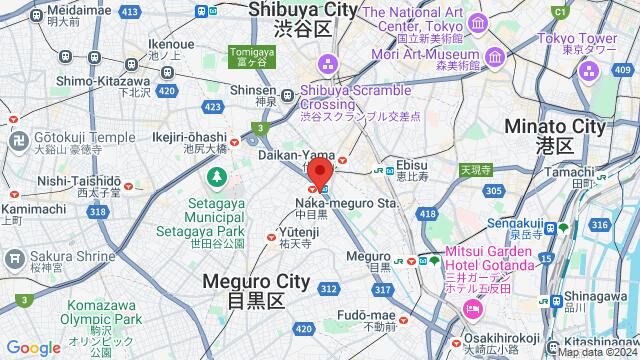 Carte des environs 東京都目黒区上目黒２丁目１−１,Meguro, Shibuya City, TY, JP