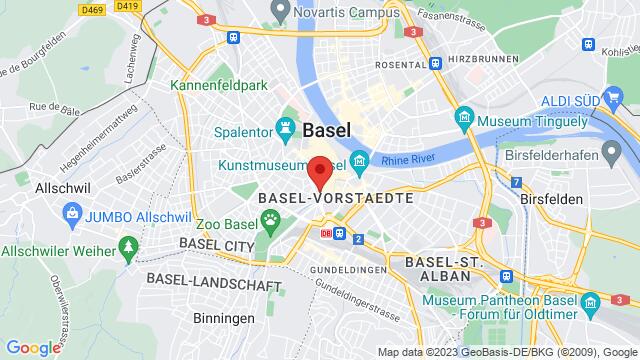 Map of the area around Kohlenberggasse 23, 4051 Basel