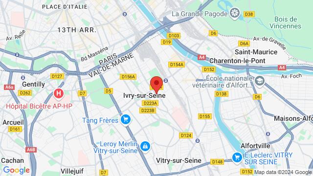 Map of the area around 3/5 Rue Raspail 94200 Ivry-sur-Seine