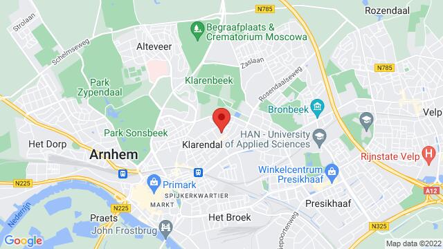 Map of the area around Kazerneplein 10-1, Arnhem, The Netherlands