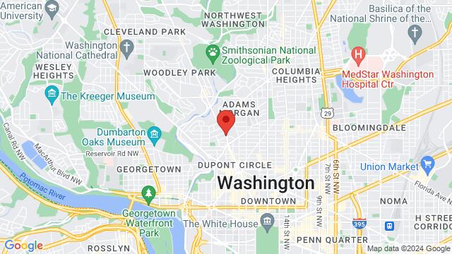 Map of the area around Hoa Taqueria at The Generator Hotel, 1900 Connecticut Ave NW, Washington DC, 20009, United States