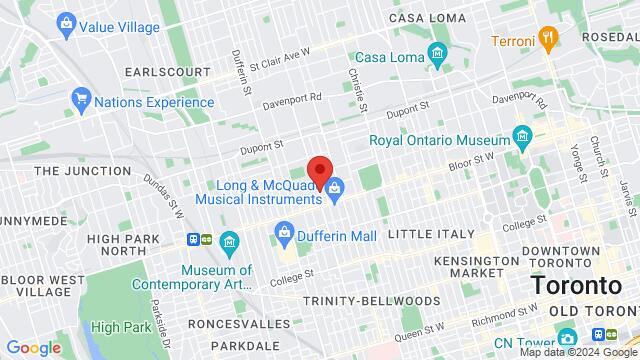 Map of the area around Dovercourt House, 805 Dovercourt Rd., Toronto, M6H 2X4, Canada