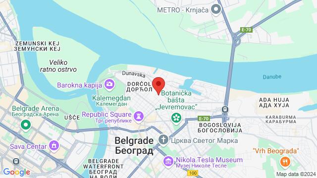 Map of the area around Dorćol Platz, Dobračina 59, 11000, Beograd 11000, Serbia