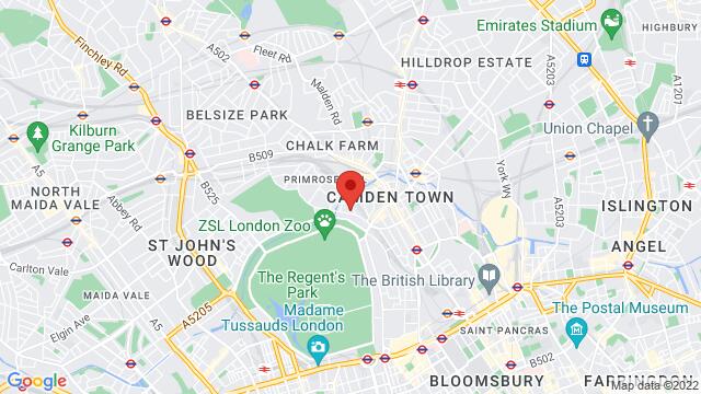 Map of the area around Cecil Sharp House 2 Regent’s Park Road London NW1 7AY