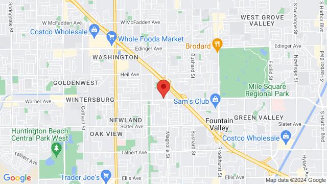 Map of the area around 8901 Warner Ave, Huntington Beach, CA 92647, United States