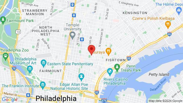 Karte der Umgebung von Sammys Place, 1449 Nth 5th St, Philadelphia, PA, United States