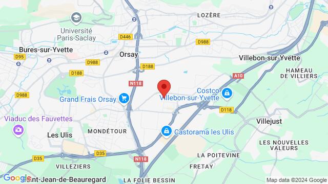 Map of the area around Sport Indoor Fitness Club, 8 Av. de Scandinavie, 91940 Les Ulis, France