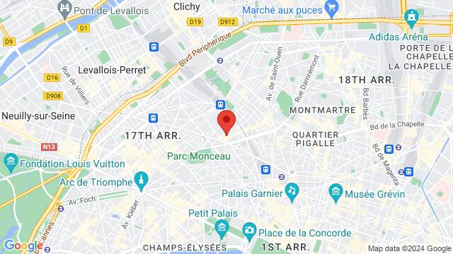 Carte des environs 6 Impasse de Lévis 75017 Paris