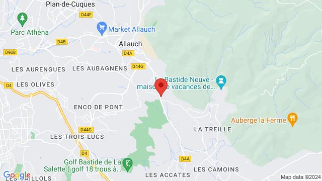Map of the area around Mambocha - 971 Rte des 4 Saisons - 13190 Allauch