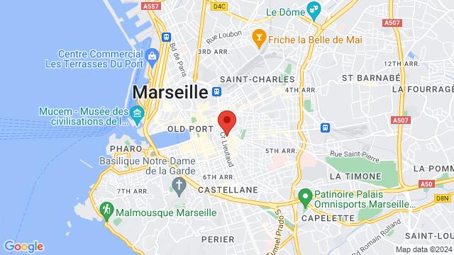 Mapa de la zona alrededor de 44 Cours Julien 13006 Marseille