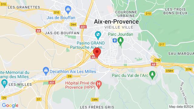 Map of the area around 3 Rue du Docteur Lucien Cartotto 13090 Aix-en-Provence