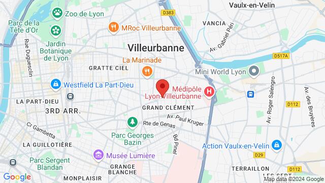 Map of the area around 14 boulevard Eugène Réguillon 69100 Villeurbanne