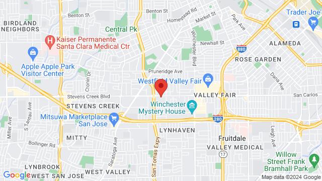 Map of the area around 3550 Stevens Creek Boulevard,#130, 95117, San Jose, Ca, United States