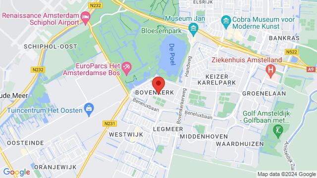 Map of the area around VOKA, Vierlingsbeeklaan 24, Amsterlveen, The Netherlands