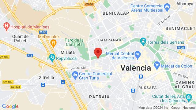 Map of the area around paseo Pexina 67, valencia, Valencia