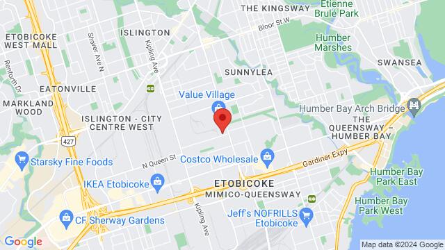 Map of the area around 110 Jutland Rd, 110 Jutland Rd, Toronto, ON, M8Z 2H1, Canada