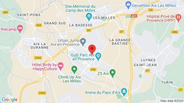 Map of the area around 570 Rue Georges Claude Zone Industrielle 13290 Aix-en-Provence