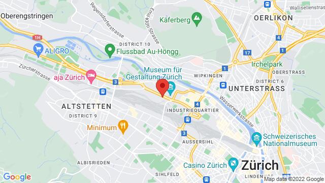 Mapa de la zona alrededor de Bananenreiferei Pfingstweidstrasse 1018005 Zürich