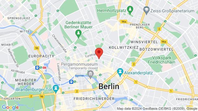 Kaart van de omgeving van Tome Forró Berlin e.V. Auguststraße 47A, 10119, Mitte, Berlin