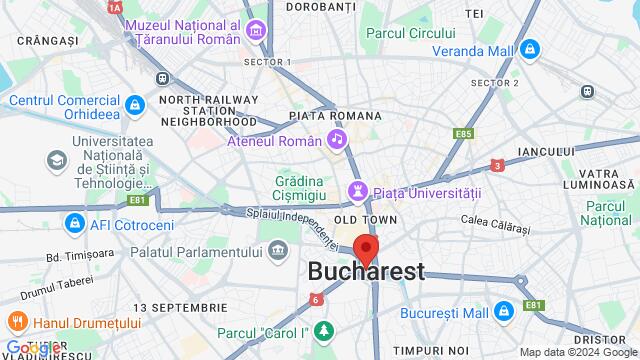 Map of the area around Bucharest, Romania, Bucharest, BU, RO