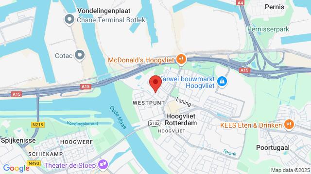 Map of the area around Max Havelaarweg 40, Hoogvliet Rotterdam, The Netherlands