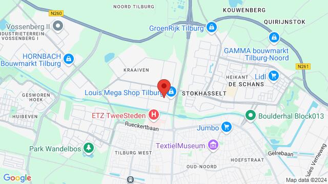 Map of the area around Jules De Beerstraat 6, Tilburg, The Netherlands