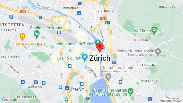 Map of the area around 47.366093, 8.541487, Zürich