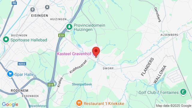 Map of the area around Gravenhof Kasteel - Beersel