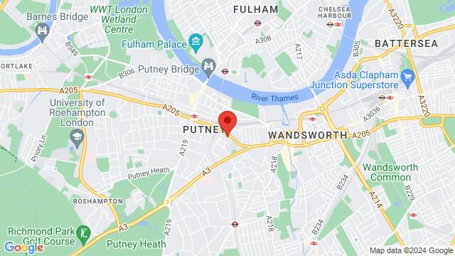 Map of the area around The Dance Lab, The Dance Lab, 63 Upper Richmond Rd, London, SW15 2RD, United Kingdom