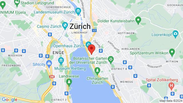 Kaart van de omgeving van Tanzkurse Zürich, Dufourstrasse 35, 8008 Zürich, Schweiz