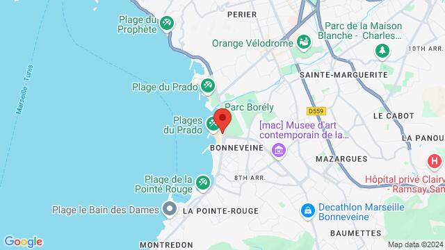 Mapa de la zona alrededor de 142 Avenue Pierre Mendès France 13008 Marseille