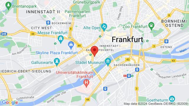 Karte der Umgebung von Münchener Straße 57, 60329 Frankfurt am Main, Deutschland,Frankfurt, Germany, Frankfurt, HE, DE