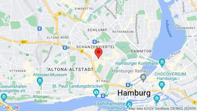 Mapa de la zona alrededor de Forró projeto de Hamburgo Sternstraße 2, 20357, Altona, Hamburg