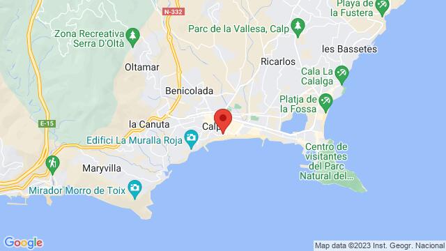 Map of the area around Hotel Bahia Calpe