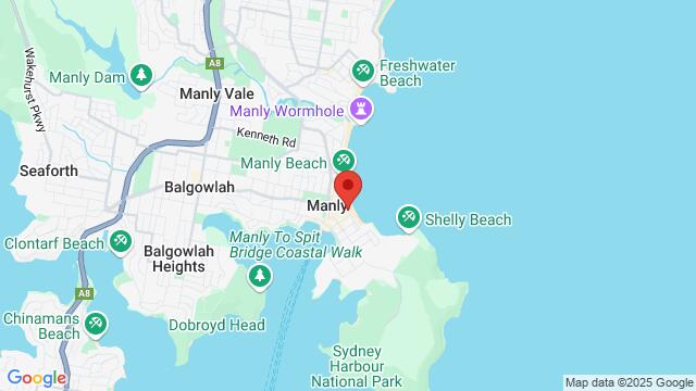 Mapa de la zona alrededor de Shore Beach Club, 36-38 South Steyne, Manly, NSW, 2095, Australia