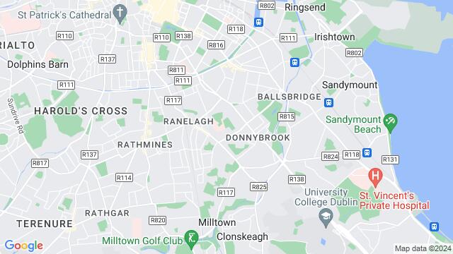 Map of the area around Dublin, Ireland, Dublin, DN, IE