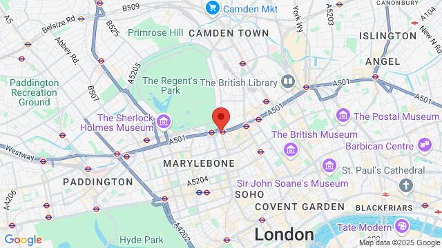 Map of the area around 229 Great Portland Street, W1W 5PN, London, EN, GB