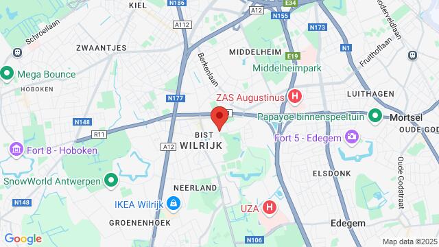 Map of the area around Sint Ursula - Wilrijk