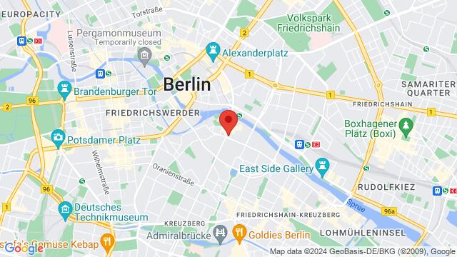 Kaart van de omgeving van KitKat Club Köpenicker Straße 76, Brückenstraße 1, 10179 Berlin